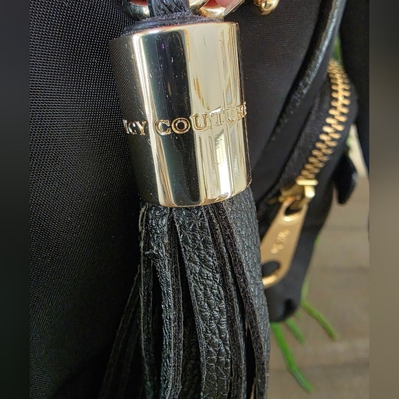 Vintage Juicy Couture Nylon Malibu Black Daydreamer Bag With Leather Trim - Picture 9 of 14